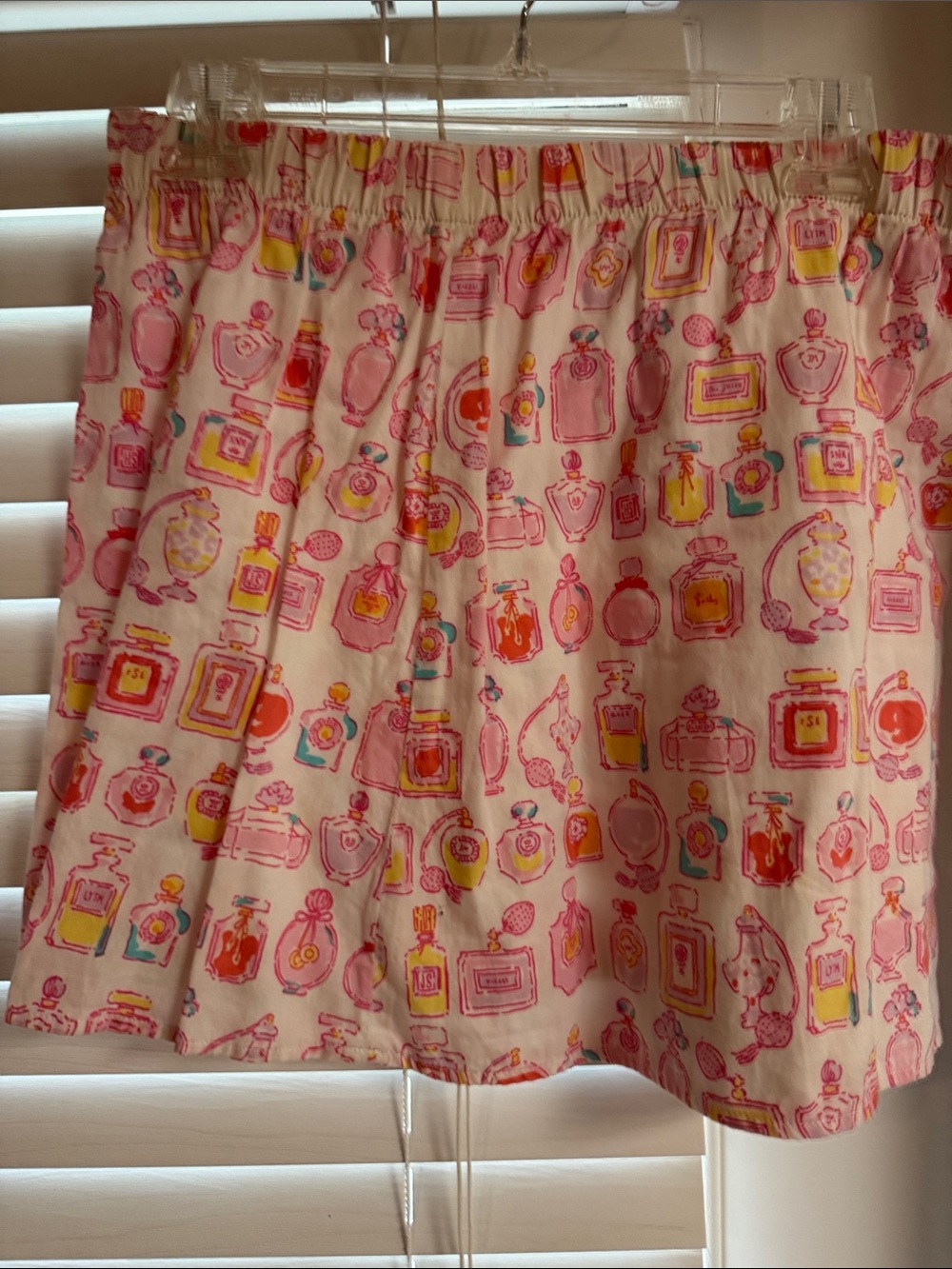 Lilly Pulitzer Light Pink Perfume Bottle Print Mini Skirt